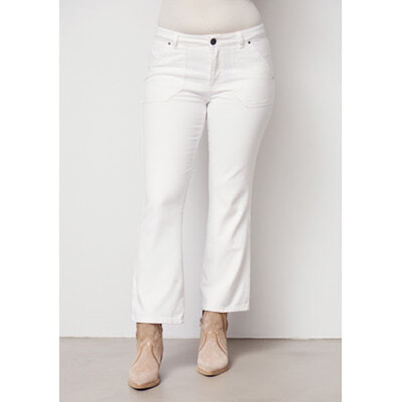 Byxor - Como twill flare pant – White